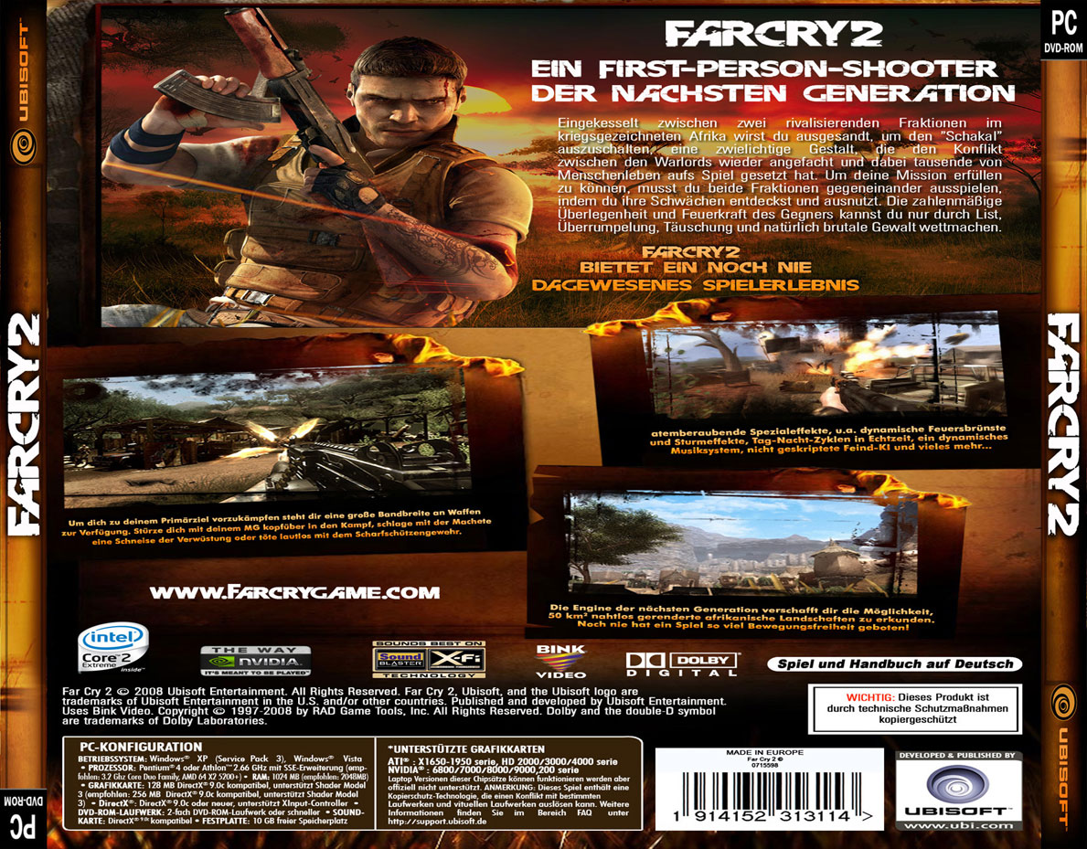 Far Cry 2 - zadn CD obal 2