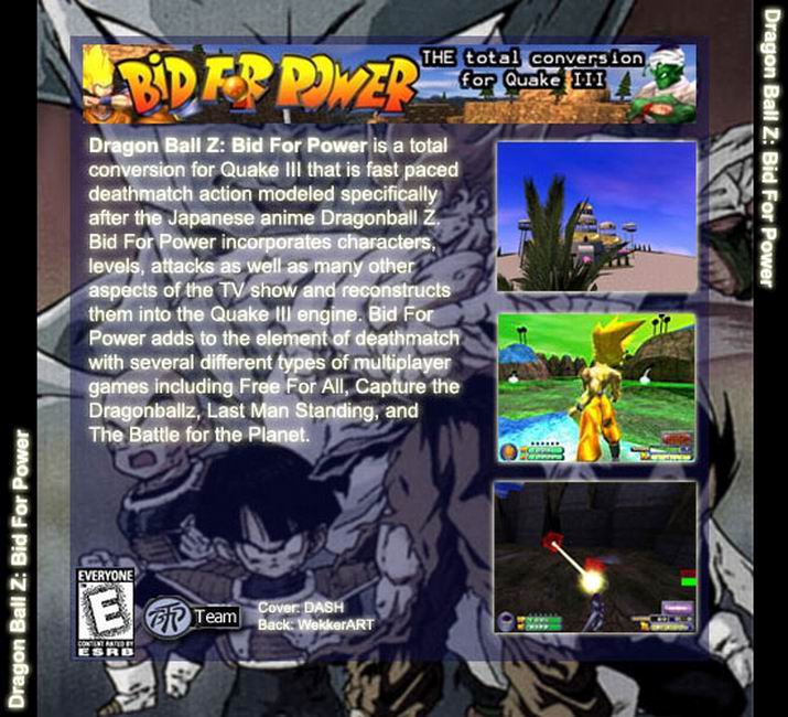 Dragon Ball Z: Bid for Power - zadn CD obal