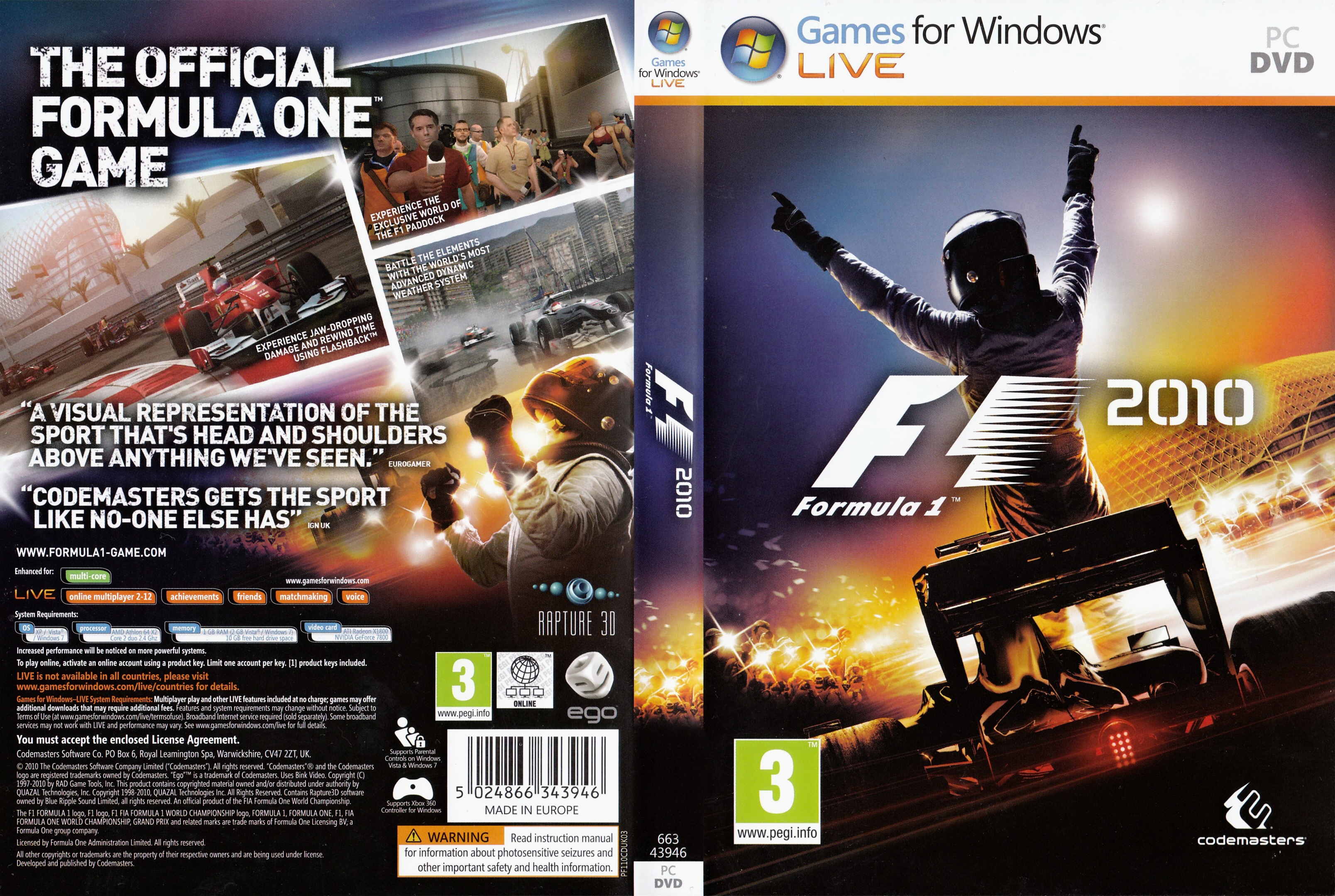 F1 2010 - DVD obal