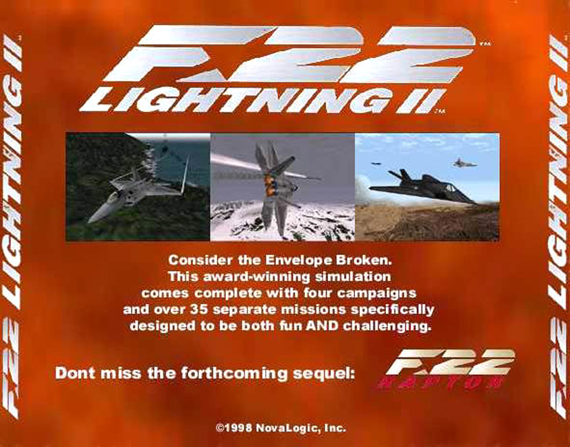 F-22 Lightning 2 - zadn CD obal