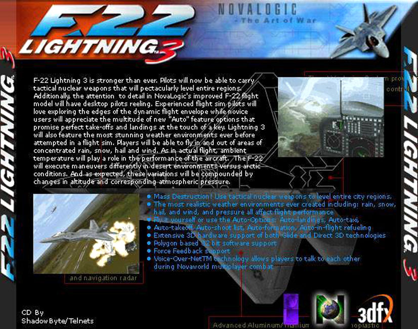 F-22 Lightning 3 - zadn CD obal