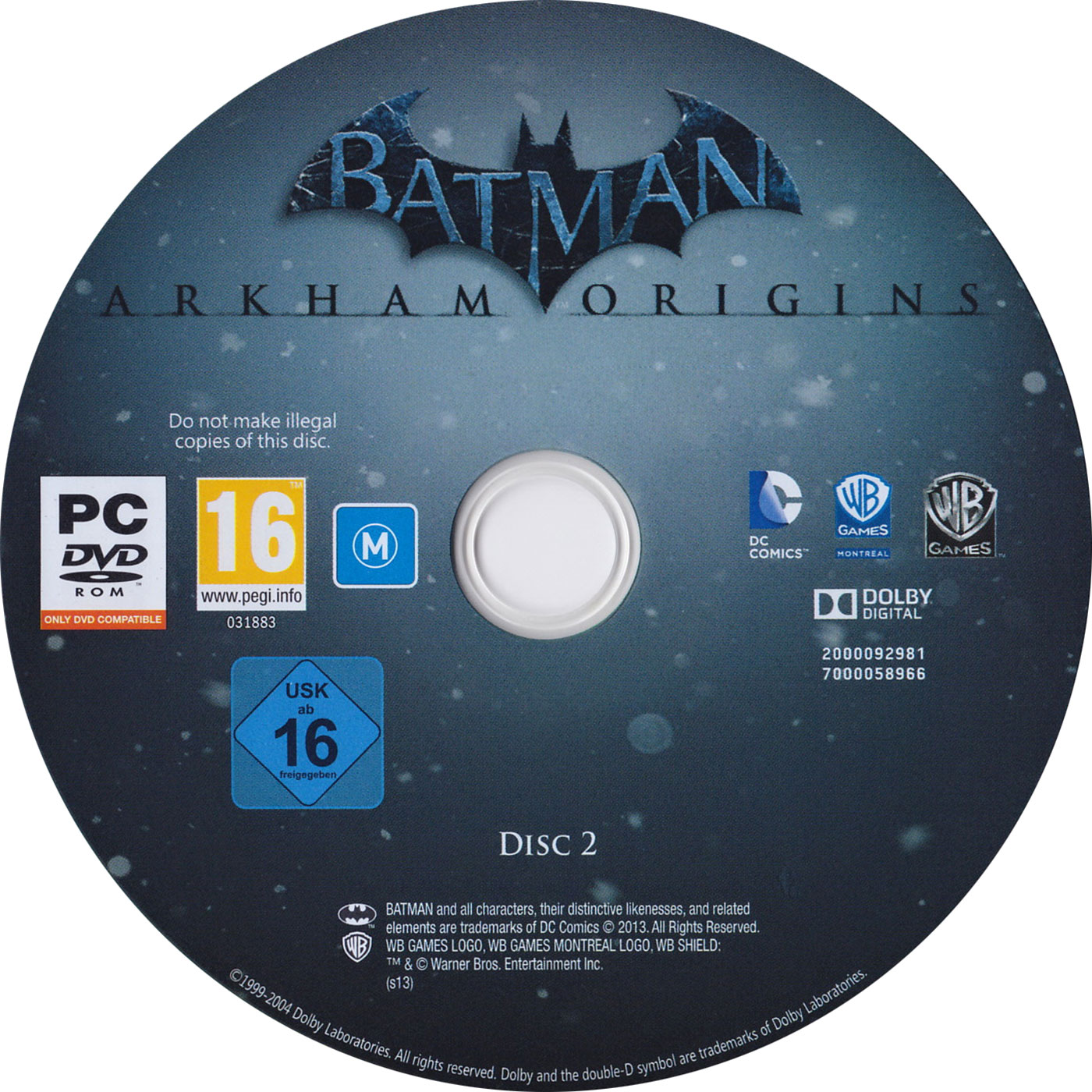 Batman: Arkham Origins - CD obal 2