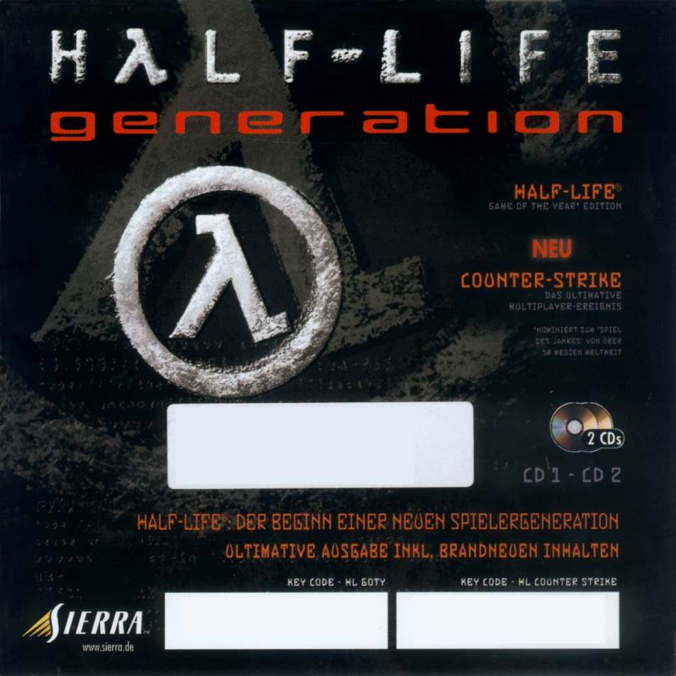 Half-Life: Generation - predn CD obal 2