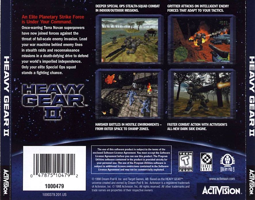 Heavy Gear 2 - zadn CD obal