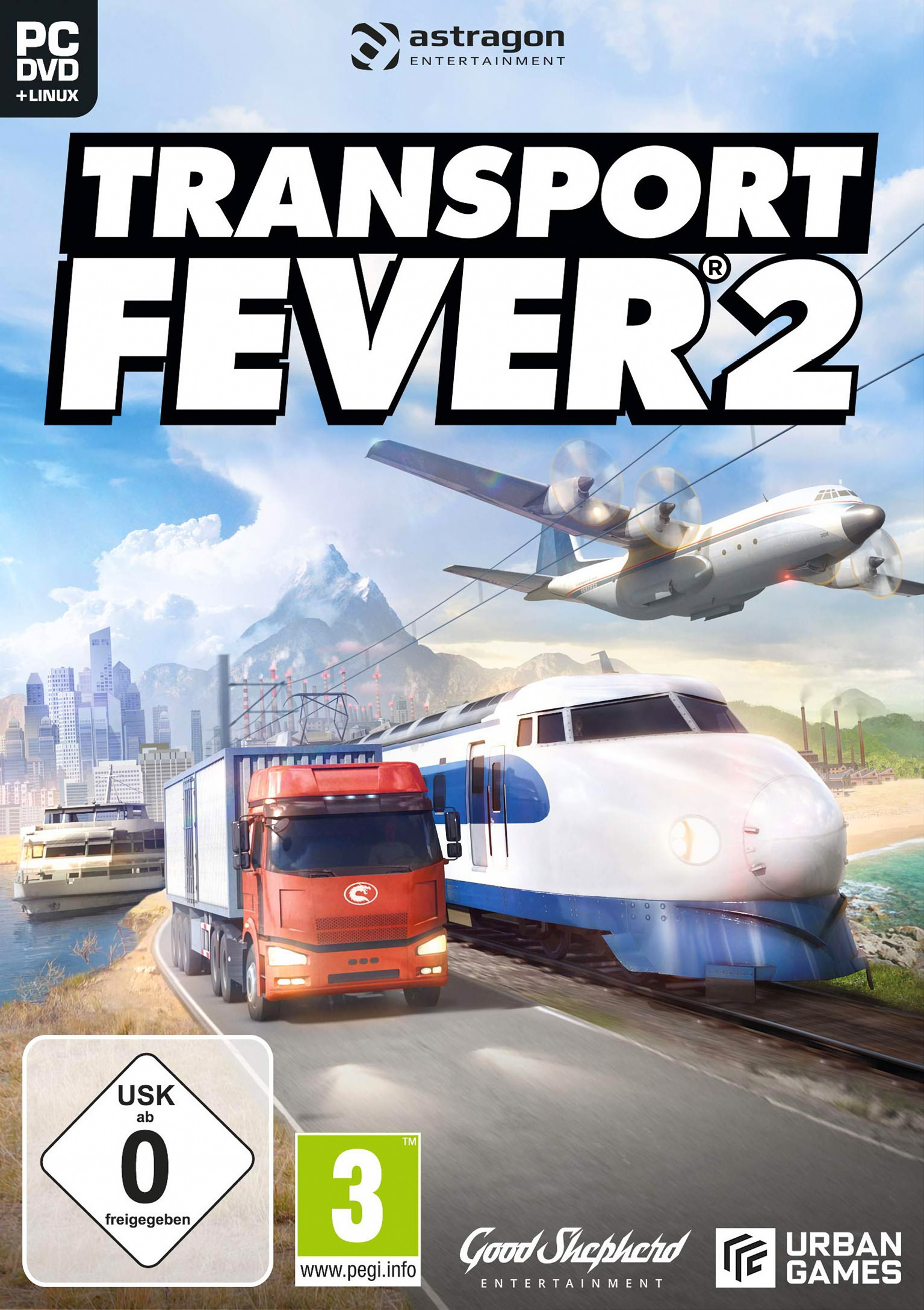 Transport Fever 2 - predn DVD obal