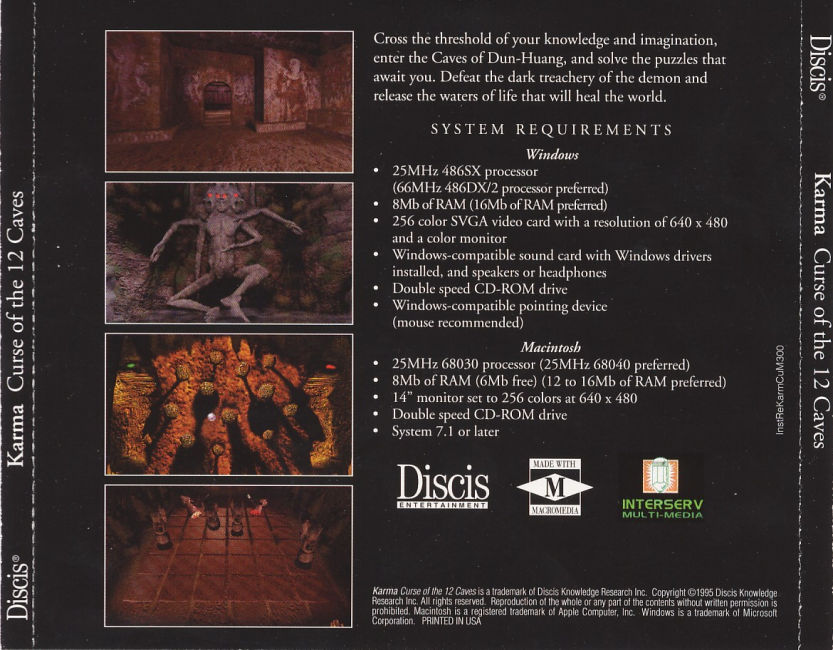Karma: Curse of the 12 Caves - zadn CD obal