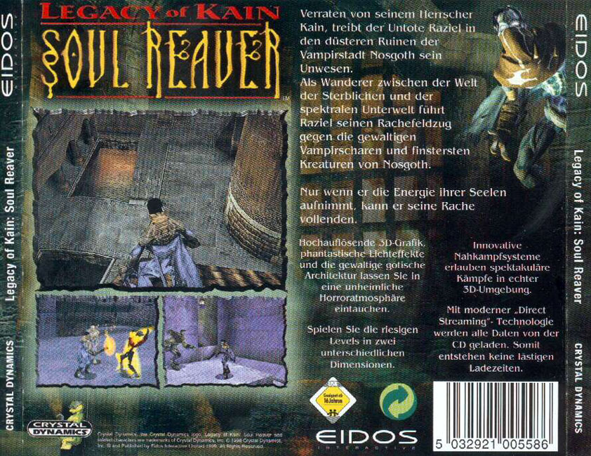 Legacy of Kain: Soul Reaver - zadn CD obal 2
