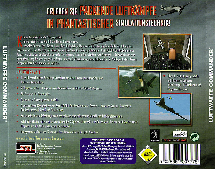 Luftwaffe Commander - zadn CD obal