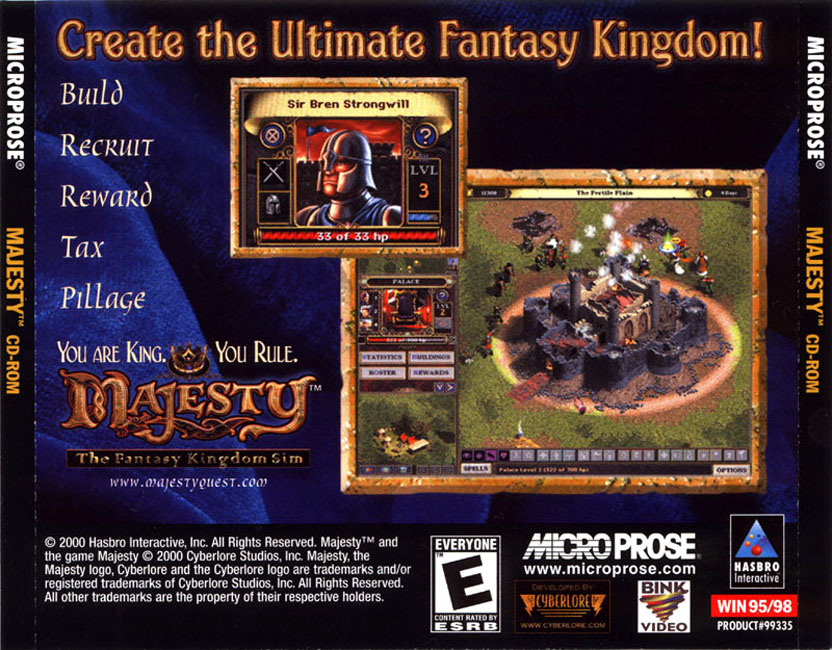 Majesty: The Fantasy Kingdom Sim - zadn CD obal 2