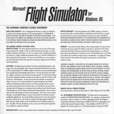 Microsoft Flight Simulator 95 - predn vntorn CD obal 2