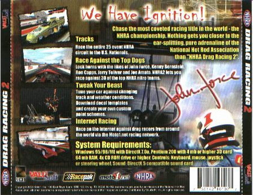 NHRA Drag Racing 2 - zadn CD obal