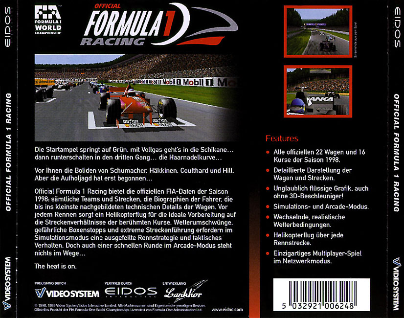 Official Formula 1 Racing - zadn CD obal