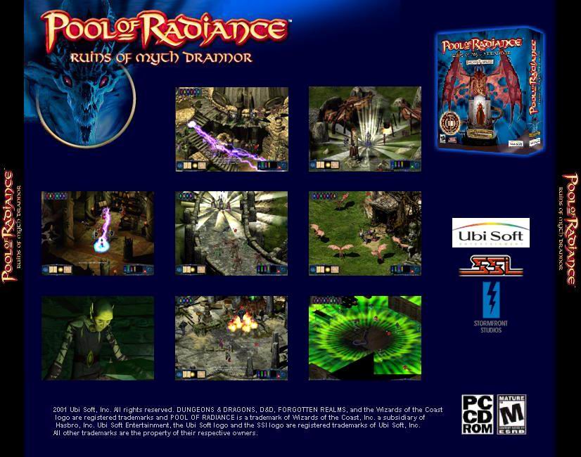 Pool of Radiance: Ruins of Myth Drannor - zadn CD obal