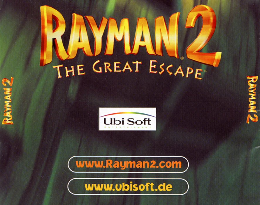 Rayman 2: The Great Escape - zadn CD obal