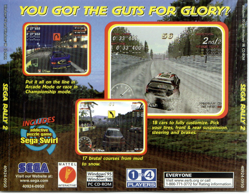 Sega Rally 2 Championship - zadn CD obal