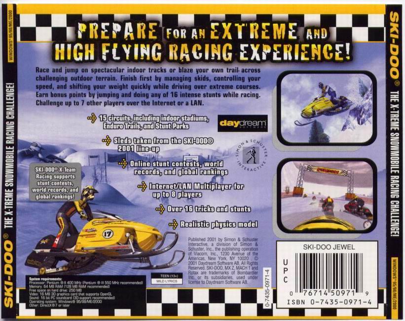 Ski-Doo X-Team Racing - zadn CD obal