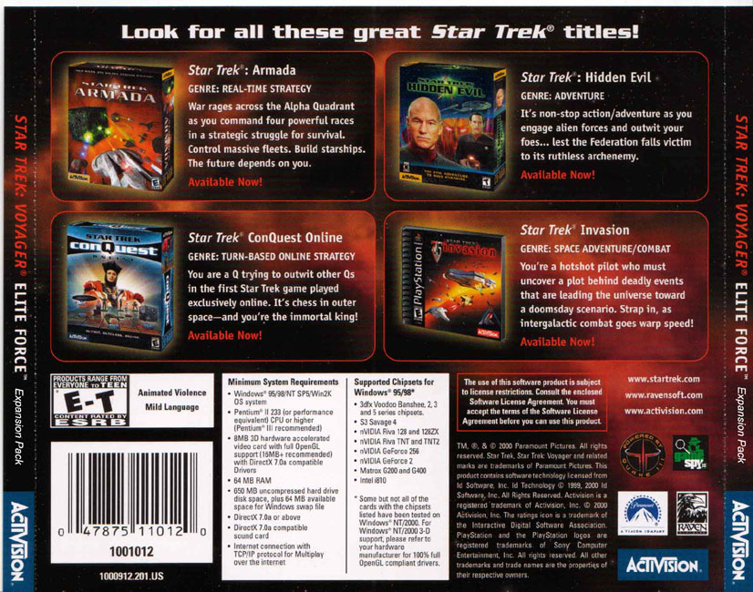 Star Trek: Voyager: Elite Force: Expansion Pack - zadn CD obal