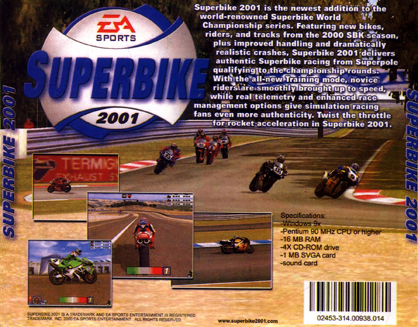 Superbike 2001 - zadn CD obal