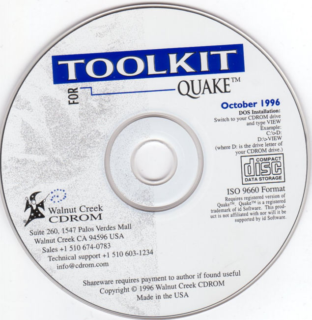 Toolkit for Quake: 1nd Edition - CD obal