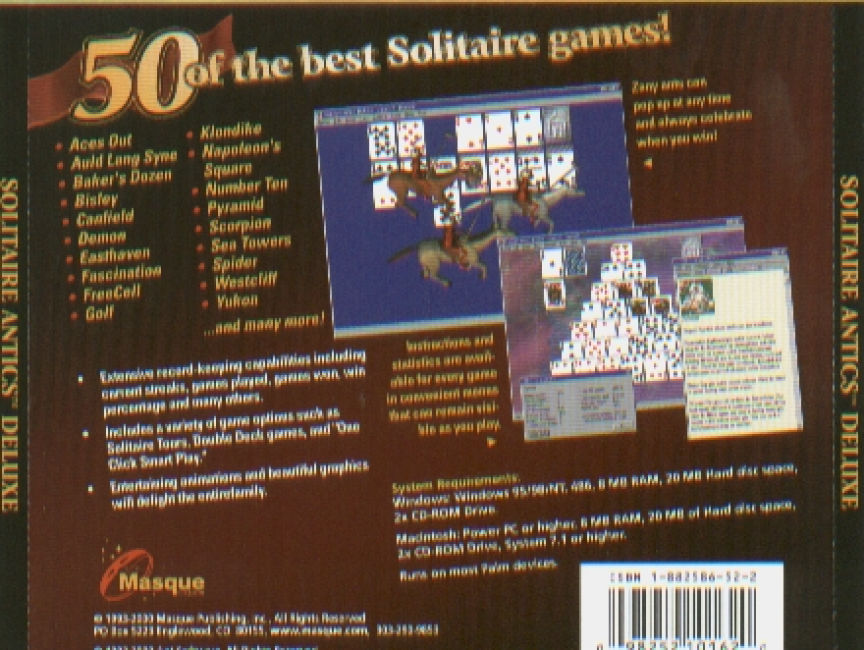 Solitaire Antics Deluxe - zadn CD obal