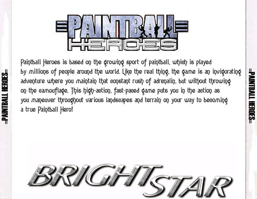 Paintball Heroes - zadn CD obal