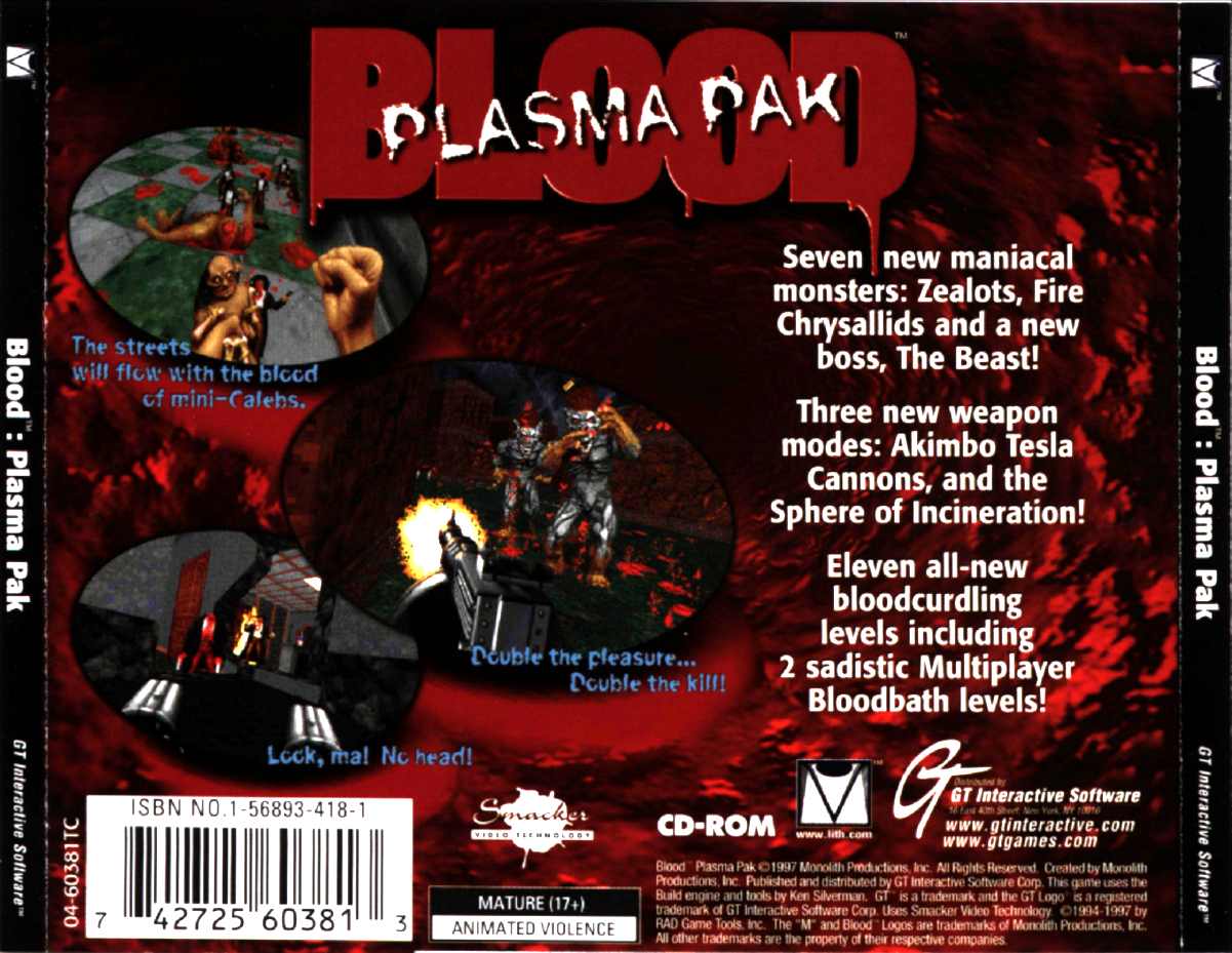 Blood: Plasma Pak - zadn CD obal
