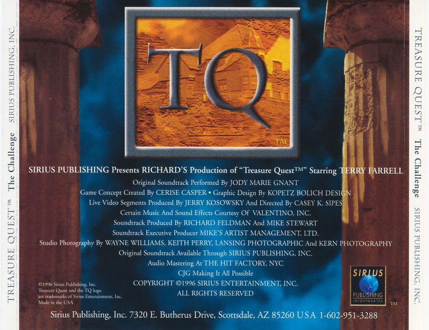 Treasure Quest: The Challenge - zadn CD obal