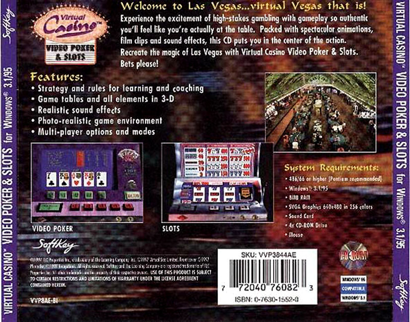 Virtual Casino: Video Poker and Slots - zadný CD obal