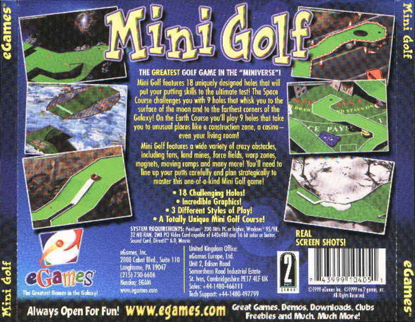 Mini Golf - zadn CD obal