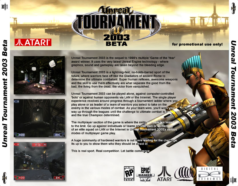 Unreal Tournament 2003 Beta - zadn CD obal