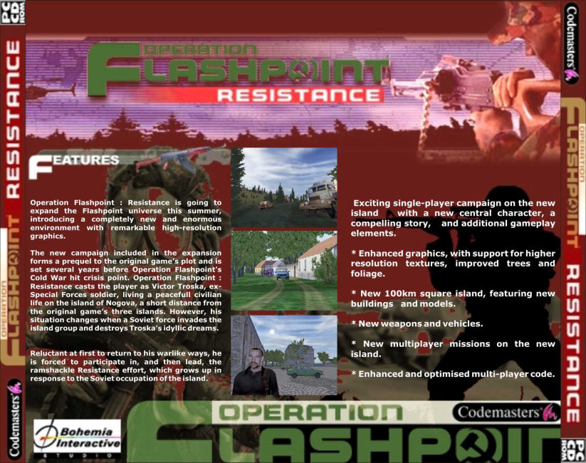 Operation Flashpoint: Resistance - zadn CD obal
