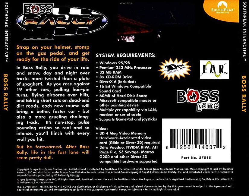 Boss Rally - zadn CD obal