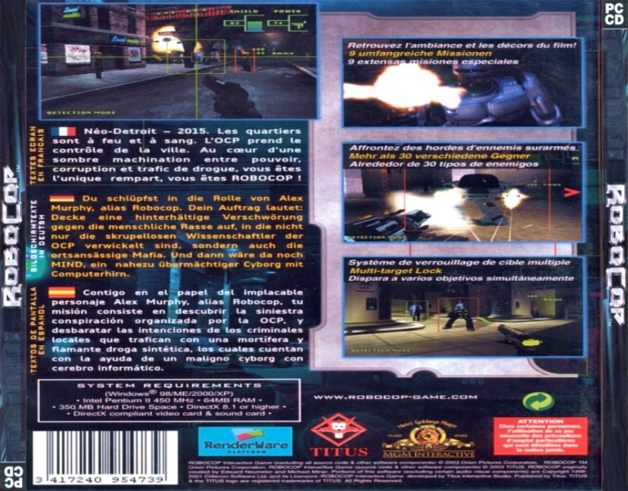 RoboCop (2003) - zadn CD obal