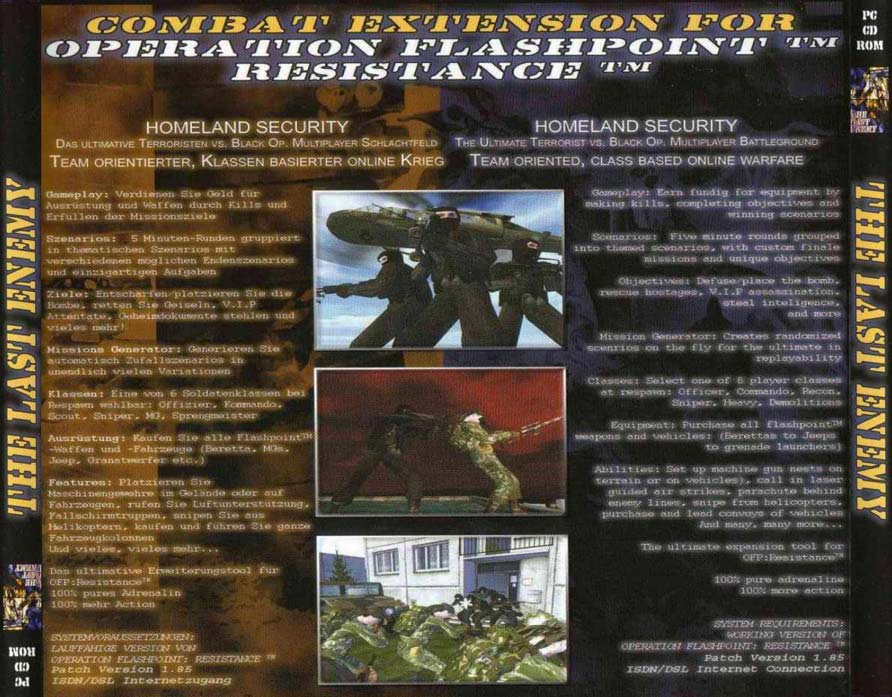 Operation Flashpoint: Resistance: The Last Enemy - zadný CD obal