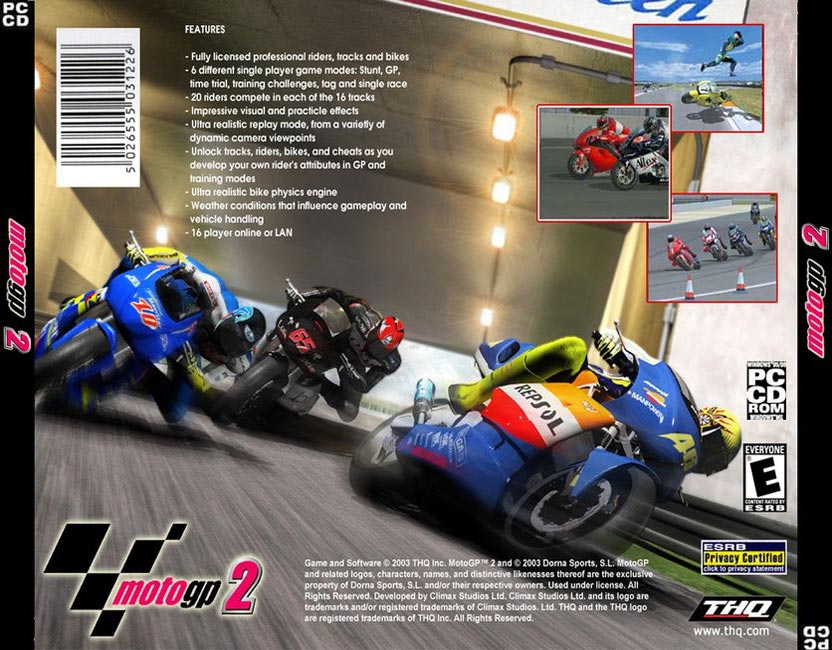 Moto GP - Ultimate Racing Technology 2 - zadn CD obal