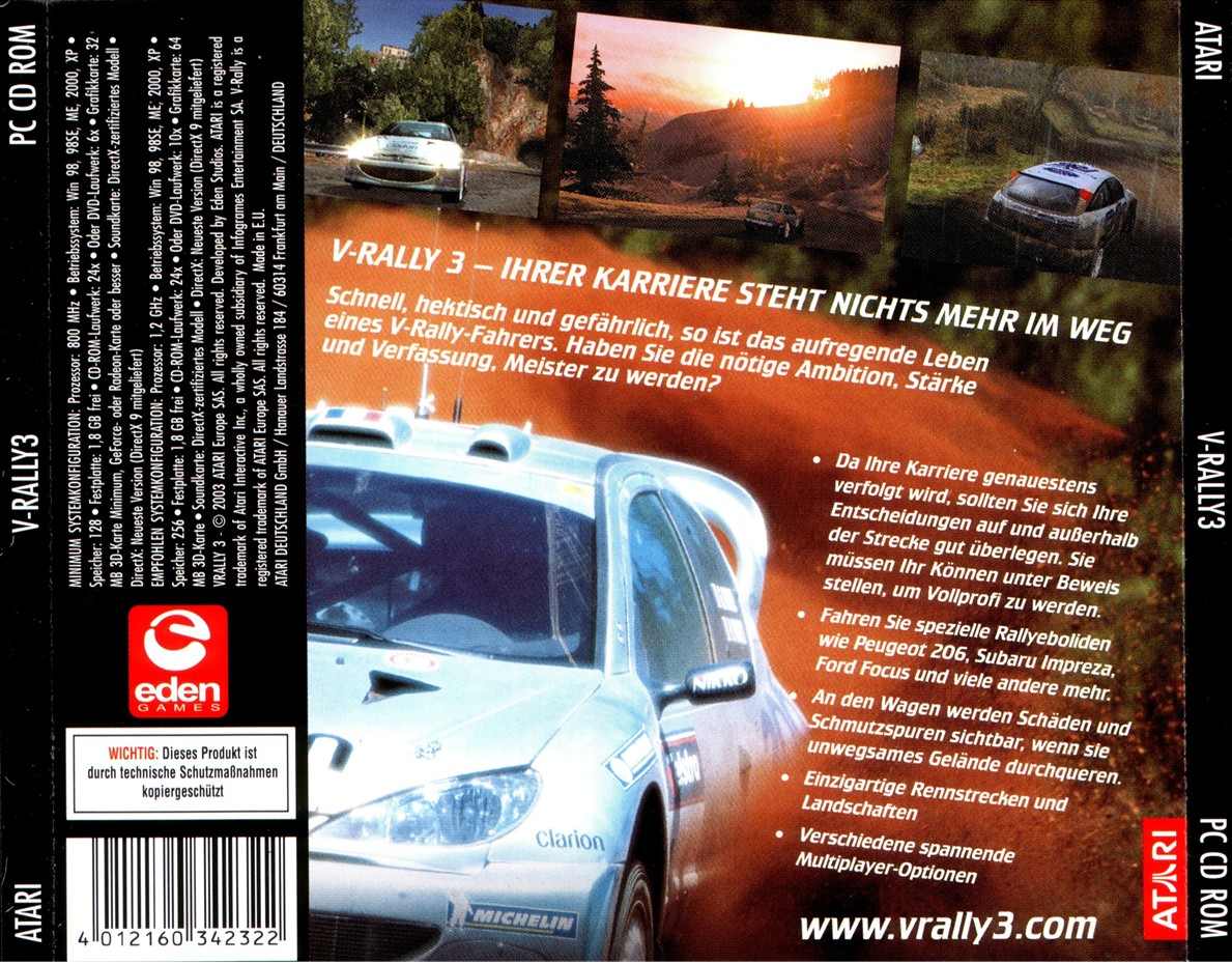 V-Rally 3 - zadn CD obal 2