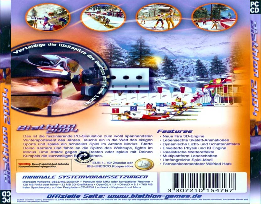 Biathlon 2004 - zadn CD obal