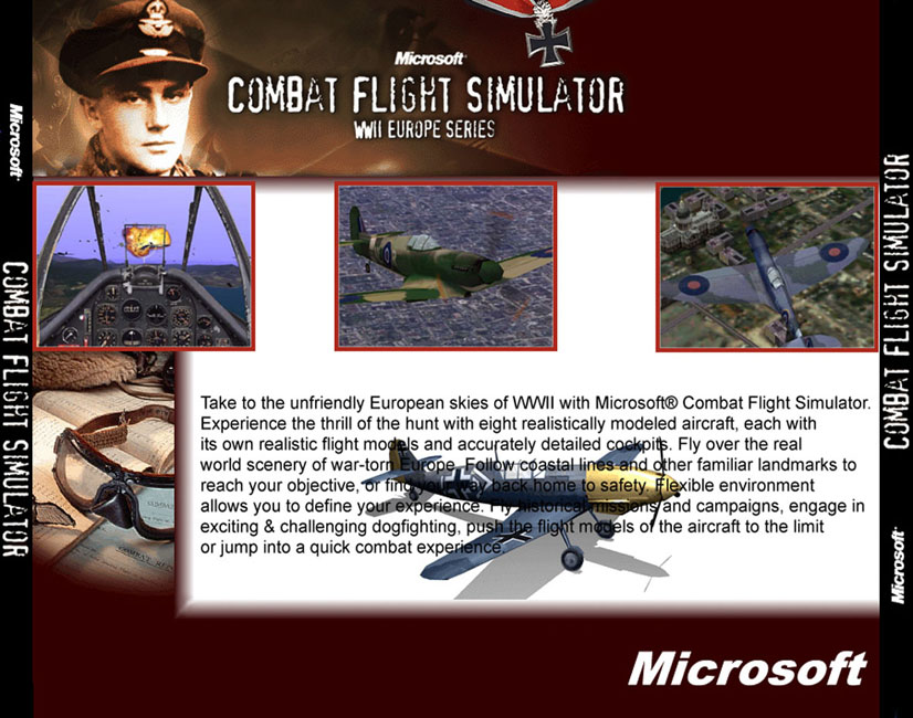 Microsoft Combat Flight Simulator: WW 2 Europe Series - zadn CD obal 2