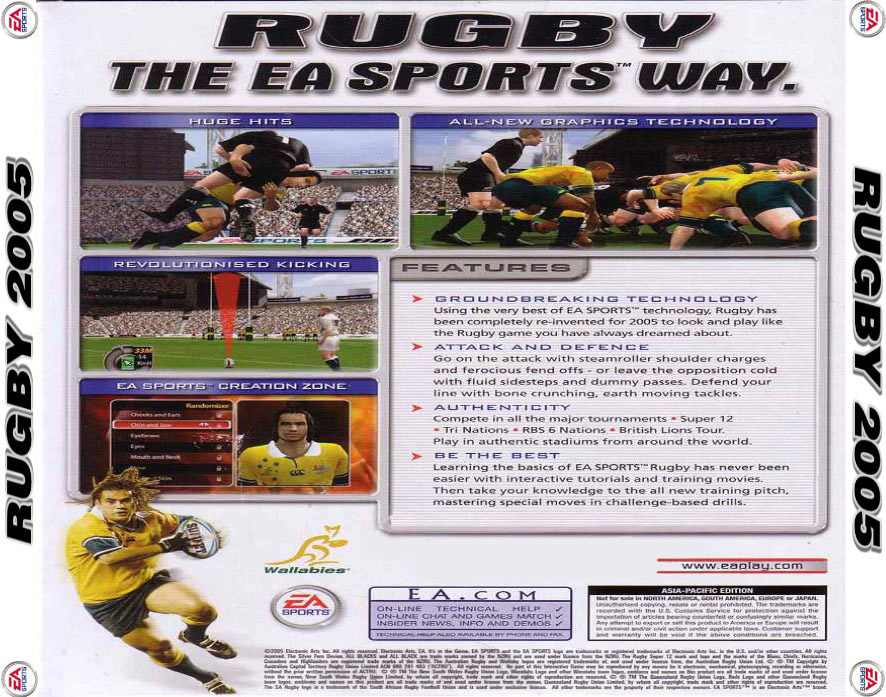 Rugby 2005 - zadn CD obal