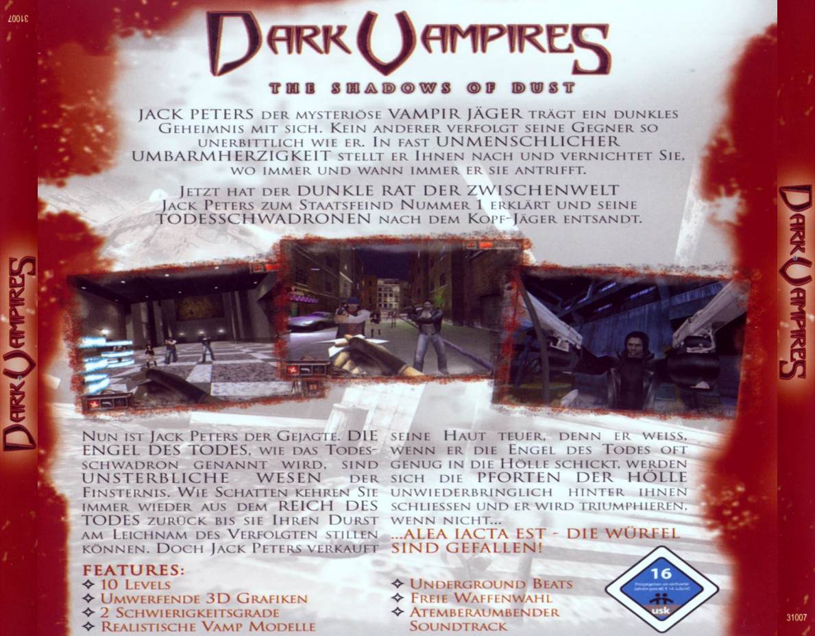 Dark Vampires: The Shadows of Dust - zadn CD obal