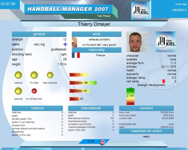 Handball Manager 2007: World Edition - screenshot 1