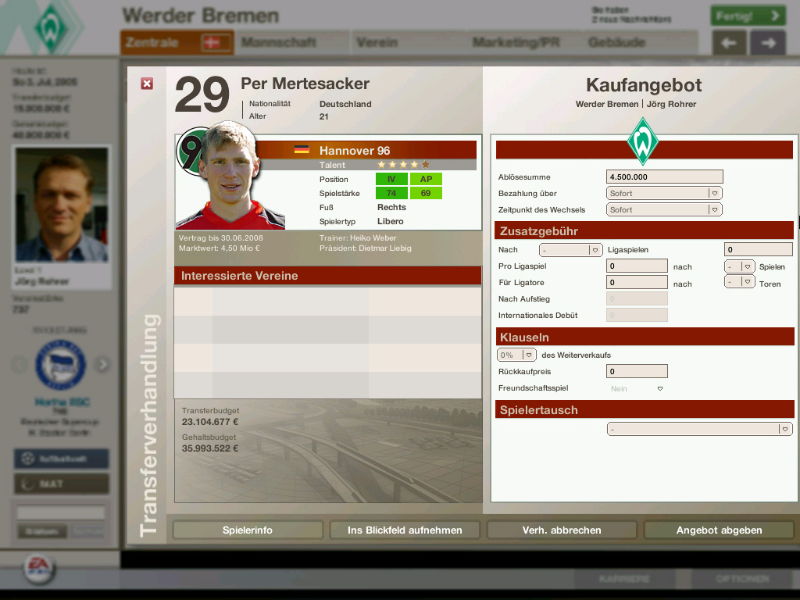 FIFA Manager 06 - screenshot 8